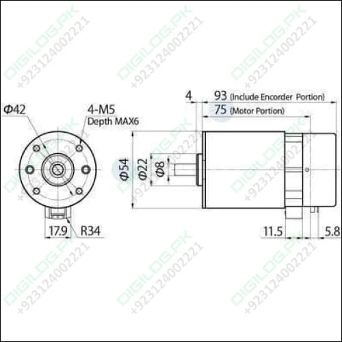 Nisca Servo Dc Motor With Encoder Nf5475e 24v To 38v