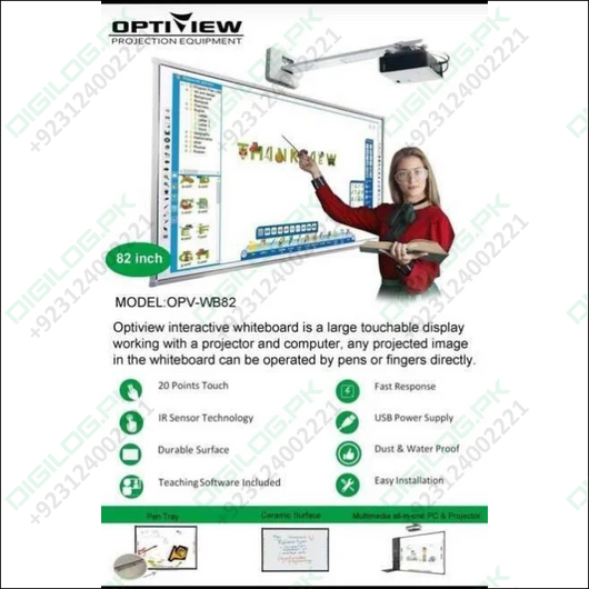 Optiview Interactive Whiteboard Touchable Display 82 Inch