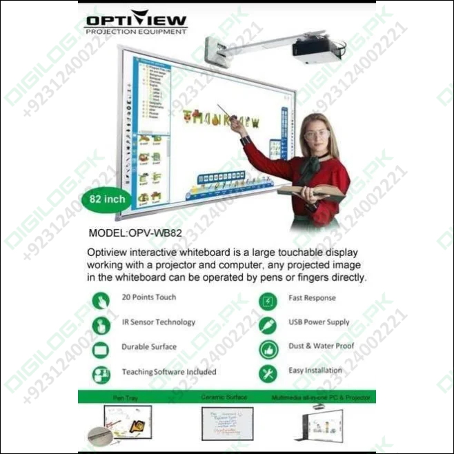 Optiview Interactive Whiteboard Touchable Display 82 Inch