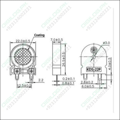 Kds-22p Piezo Buzzer u Shaped Audio Indicator 22mm x 7.0mm