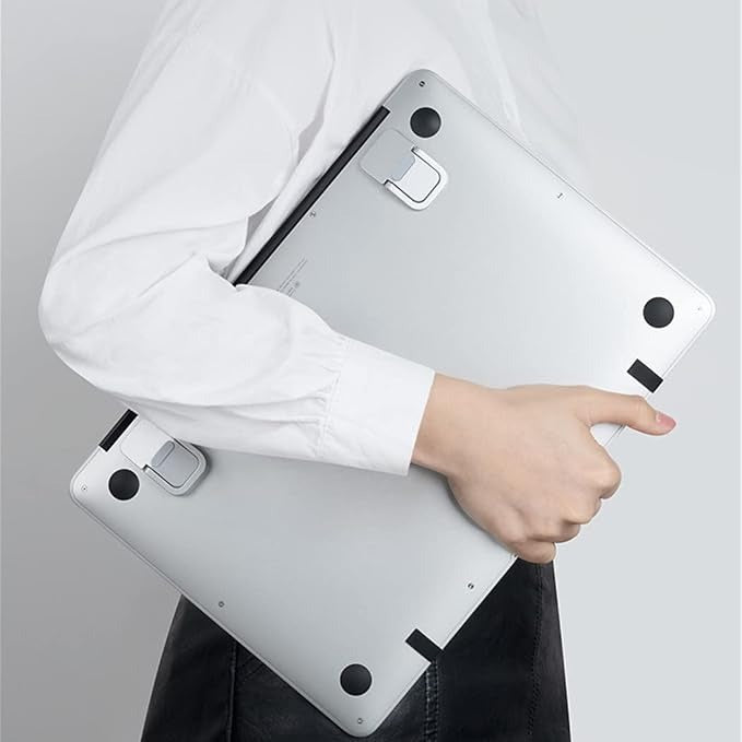 Portable Mini Aluminium Laptop Stand Pair  (Foldable Feet)