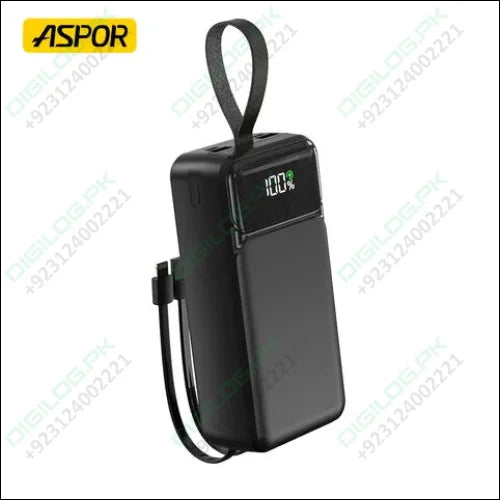 ASPOR A317 30000mAh 22.5W High-Speed Power Bank with Built-in Cable