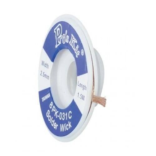 Proskit Desoldering Wire For Width 2.5mm 8pk031c 1.5m Solder