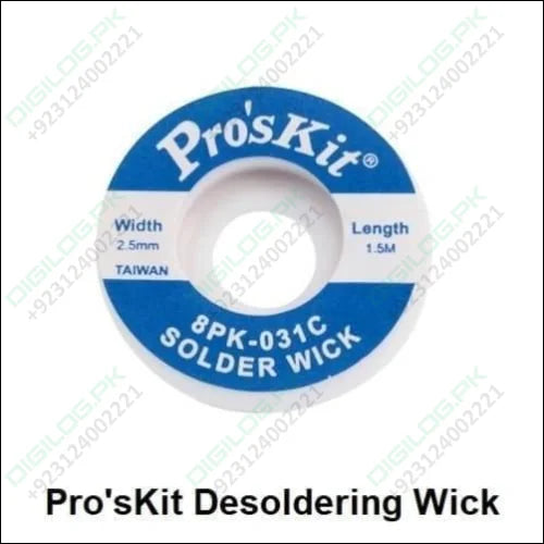 Proskit Desoldering Wire For Width 2.5mm 8pk031c 1.5m