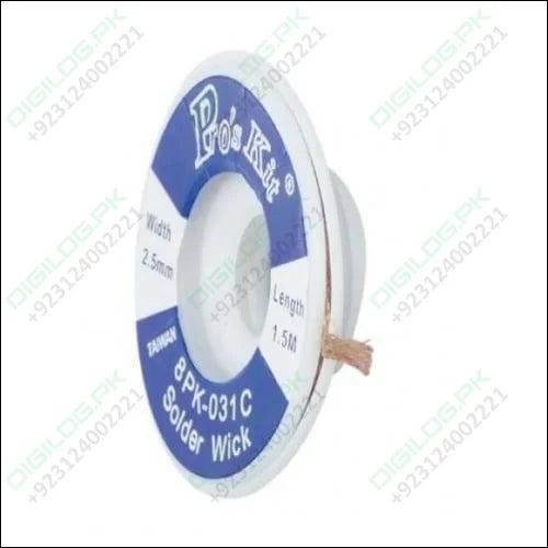 Proskit Desoldering Wire For Width 2.5mm 8pk031c 1.5m