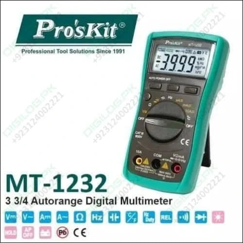 Proskit Autorange Digital Multimeter Mt 1232 For Ac Dc