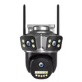 QD18 WiFi Security Camera, 3 Lens PTZ, Outdoor Home CCTV, Night Vision, APP Control, 2-Way Audio, Motion Detection Alarm