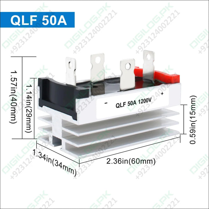 QL 50A 1200V Single Phase Rectifier Bridge with Heat Sink – High Power AC to DC Conversion