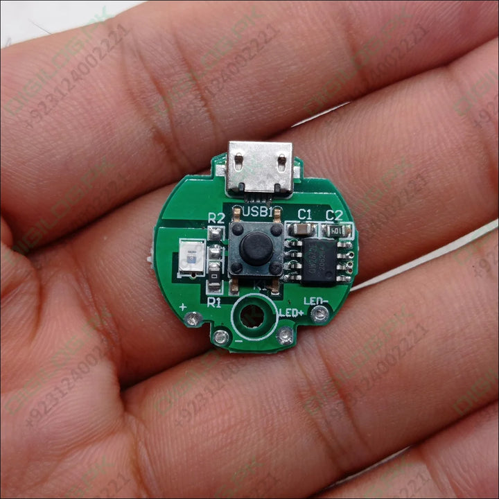 Green circuit board with USB port for the QW2672 Emergency Light Controller Module