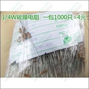 1000 Pcs Of 1/4 Watt Quarter,0.25w 5% Resistor In Pakistan