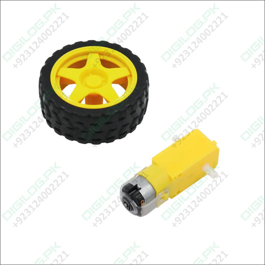 Rc Car Tt Gear Motor Dc 3v-6v Robot Smart Tyre Wheel Set