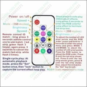 Rgb Led Pixel Strip Lights Wireless Remote Controller