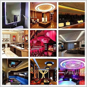 Rgb Led Strip With Remote And Power Supply White Background