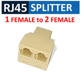 RJ45 1 to 2 Ethernet Splitter Adapter Female to Dual Female LAN Connector