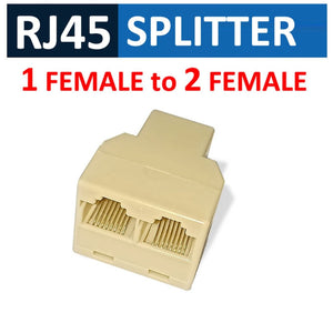 RJ45 1 to 2 Ethernet Splitter Adapter Female to Dual Female LAN Connector