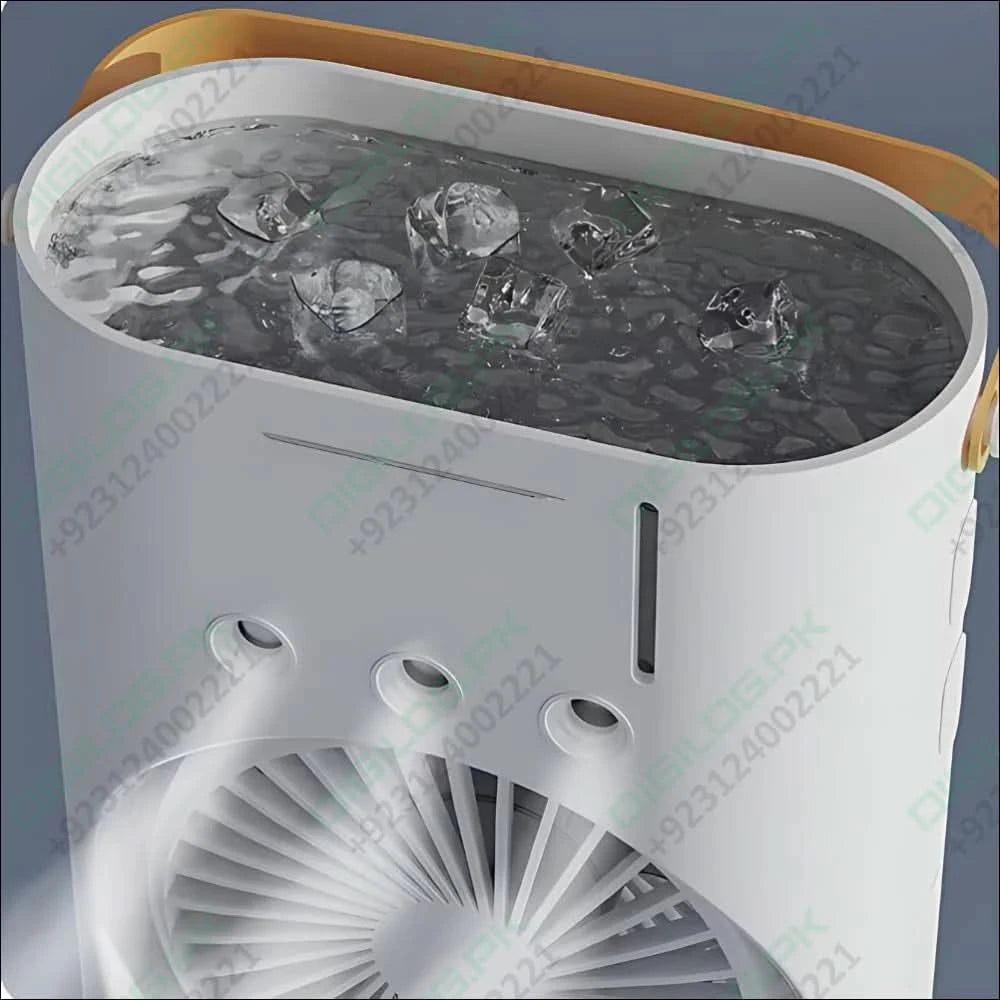 Rechargeable Automatic Rotating Dual Double Spray Mist Fan with Lightening Effects