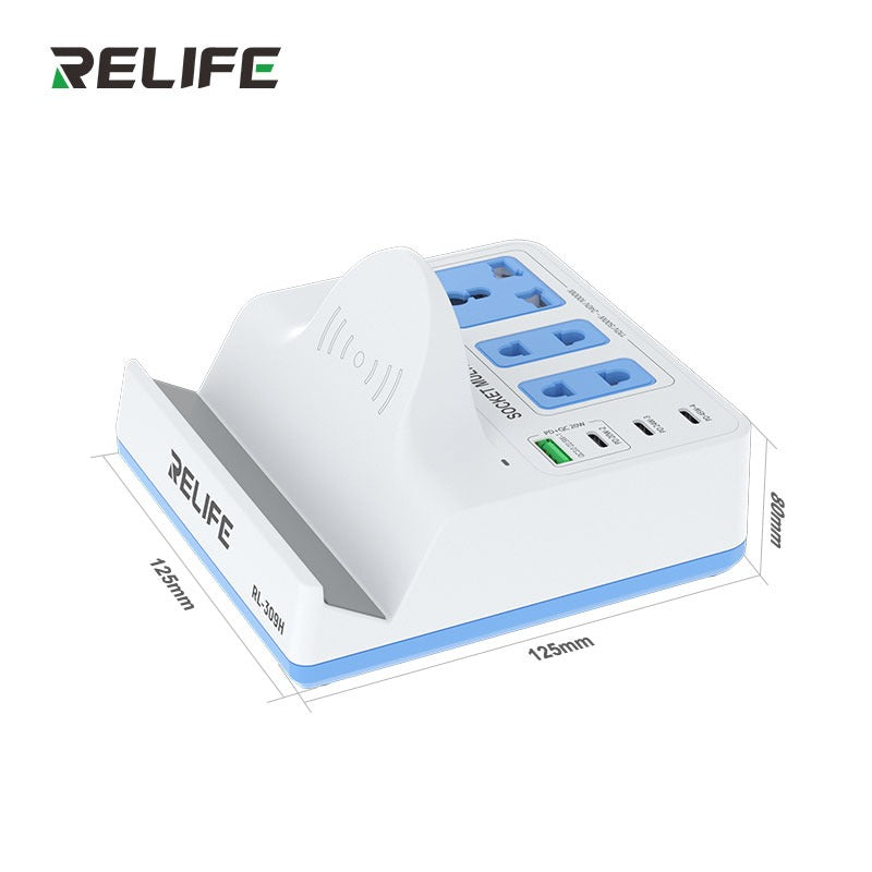 RELIFE RL-309H – 72W QC & PD Fast Charging Station with 15W Wireless Charger & Phone Stand
