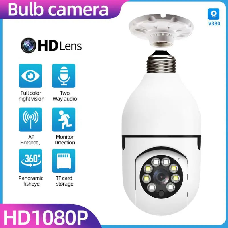 Camera V380 Pro E27 360 Degree Led Light 1080p Wireless
