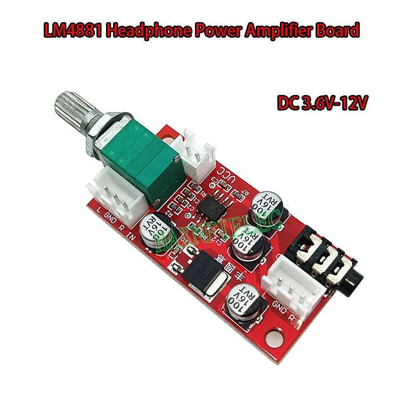 LM4881 Headphone Amplifier Board With Volume Control DC 3.6V-12V