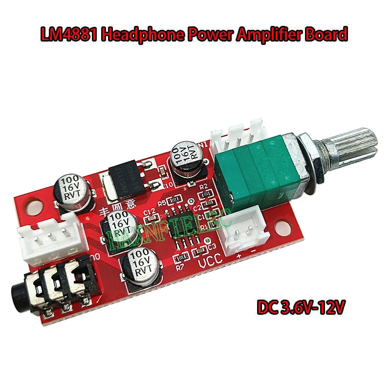 LM4881 Headphone Amplifier Board With Volume Control DC 3.6V-12V