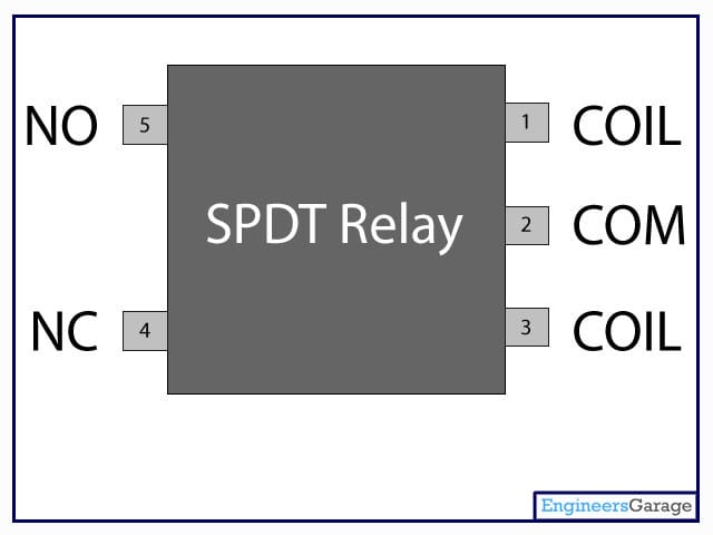 Relay Switch pin diagram, pinout