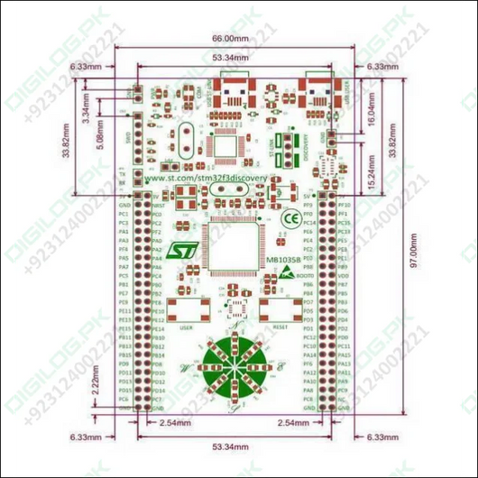 Stm Discovery Kit Stm32f3 Stm32f303vc With Programming Cable