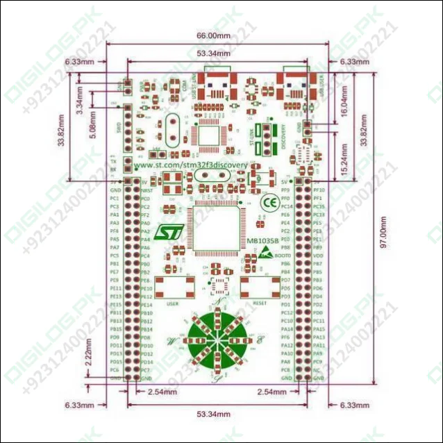 Stm Discovery Kit Stm32f3 Stm32f303vc With Programming Cable