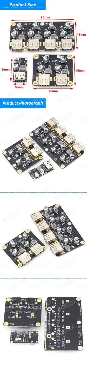 Mh-kc24 4-channel Dc-dc Buck Converter With Qc3.0 Fast