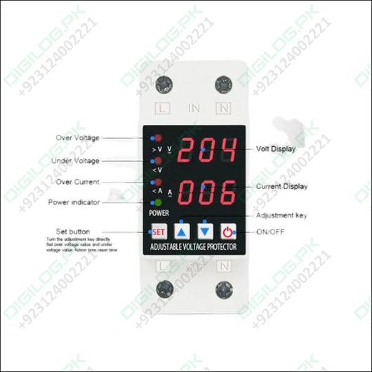 Dual Display Adjustable Over Voltage Current And Under