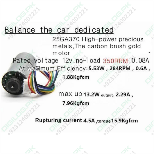 Self Balancing Robot Chassis With Wheel And Encoder Motors