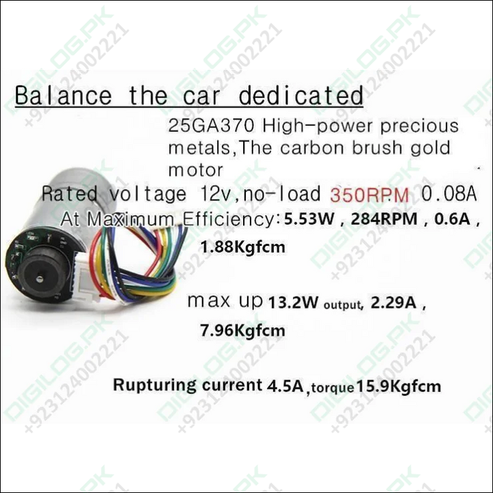 Self Balancing Robot Chassis With Wheel And Encoder Motors