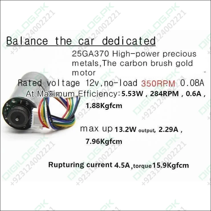 Self Balancing Robot Chassis With Wheel And Encoder Motors