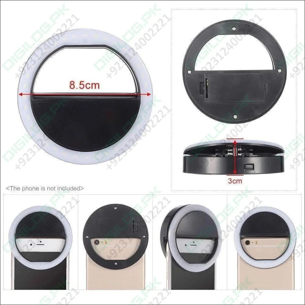 30 Led Selfie Ring Light Usb Rechargeable Clip On Cell