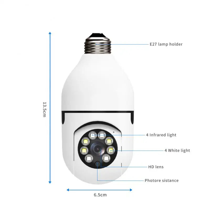 Camera V380 Pro E27 360 Degree Led Light 1080p Wireless