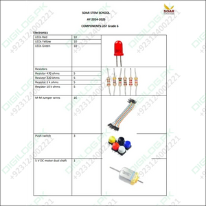 Soar Stem school AY 2024-25 Component list for Grade 6