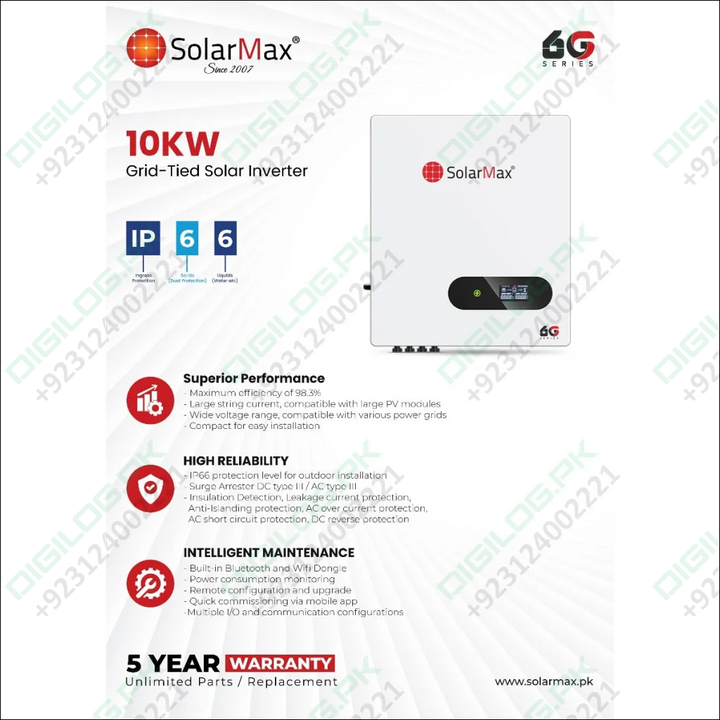 Solar Max SM-10K-6G3P (Three Phase) solar inverter in Pakistan