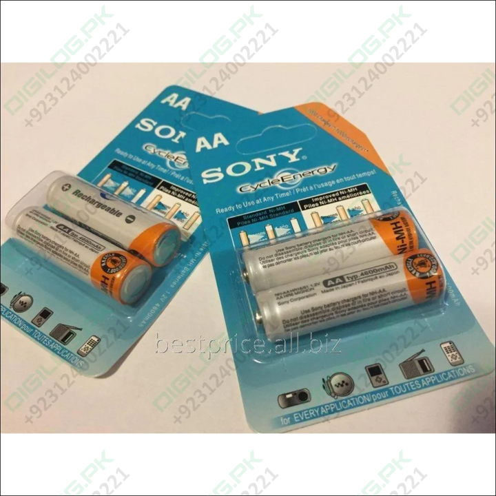 Clone 2 Pcs Sony Ni - mh AA 1.2v 500mah To 1000mah