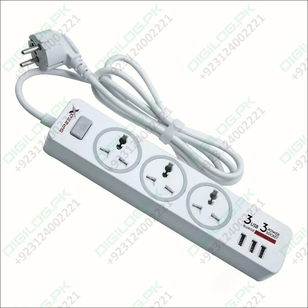 Speed X303pu Premium Portable Power Strip 3socket 3usb Port