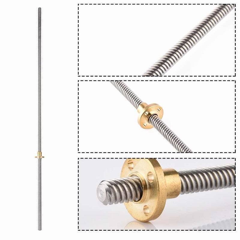 T8 300mmx8mm Screw Threaded Rod With Brass Nut In Pakistan - Digilog.pk