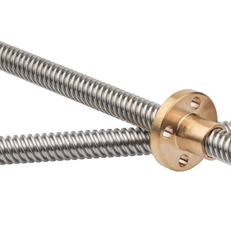 T8 300mmx8mm Screw Threaded Rod With Brass Nut