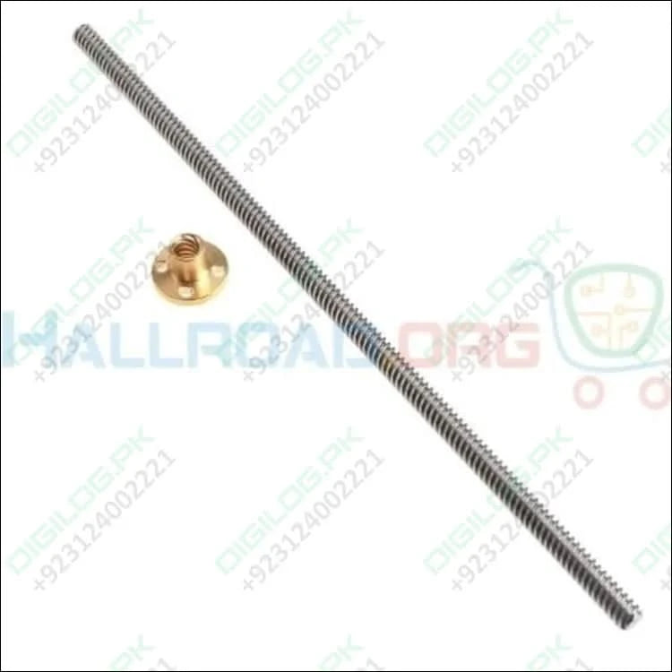 T8 250mmx8mm Screw Threaded Rod With Brass Nut
