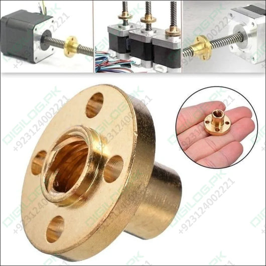 T8 300mmx8mm Screw Threaded Rod With Brass Nut