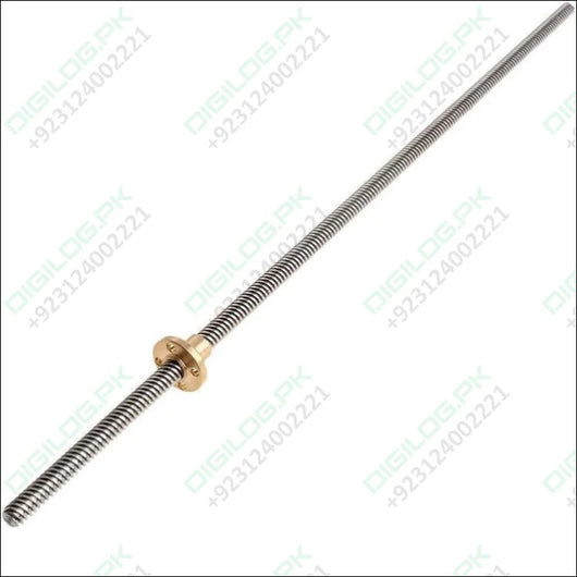 T8 400mmx8mm Screw Threaded Rod With Brass Nut