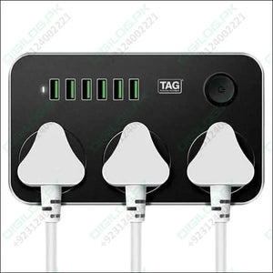 High Quality 3 Power Socket 6 Usb Ports Extension Lead Wire