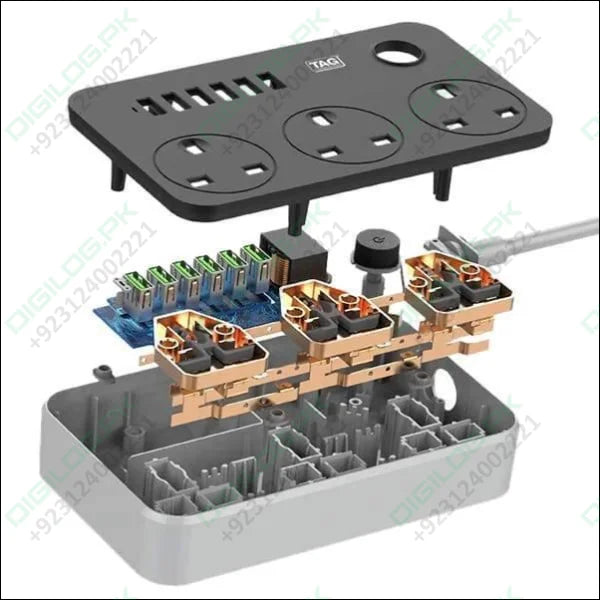 High Quality 3 Power Socket 6 Usb Ports Extension Lead Wire