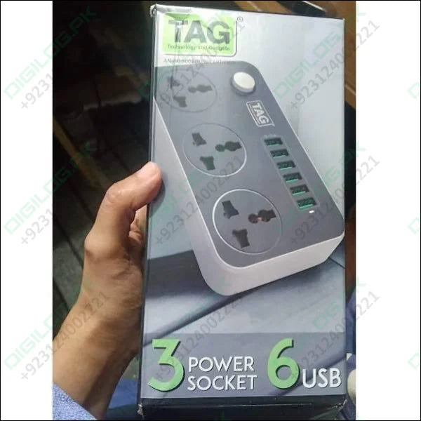 High Quality 3 Power Socket 6 Usb Ports Extension Lead Wire