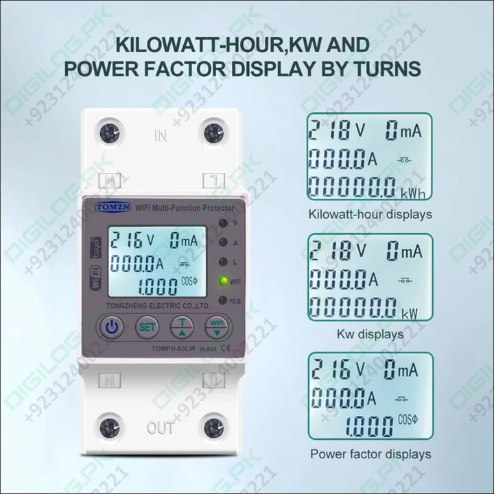 Tomzn 63a Wifi Smart Switch Tuya Energy Meter Kwh Metering