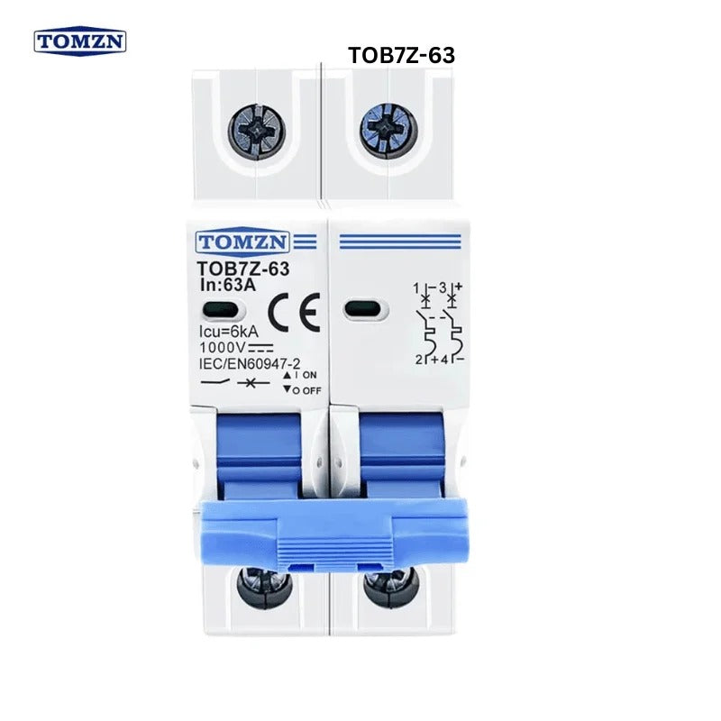 TOMZN TOB7Z-63 63A 2P DC 1000V Circuit Breaker