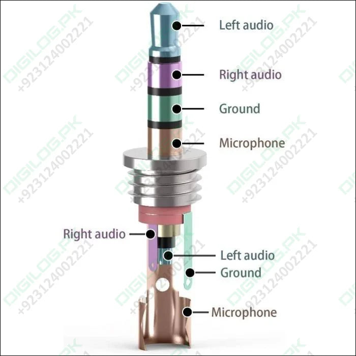 Trrs Male Plug 4 Pole 1/8’ 3.5mm Solder Type Diy Audio