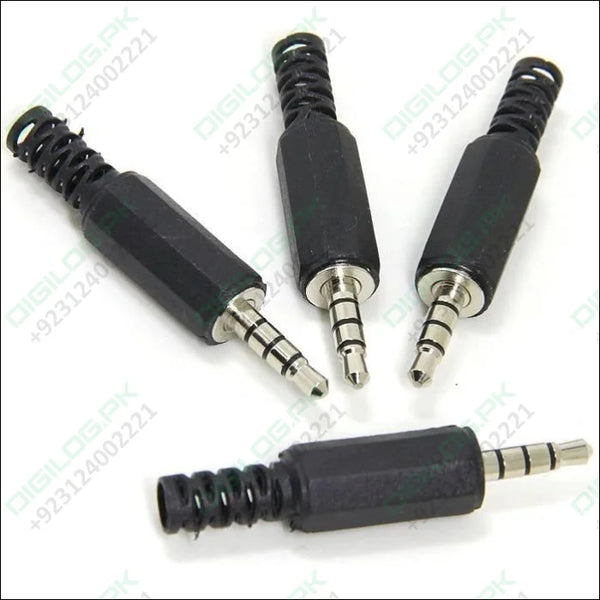 Trrs Male Plug 4 Pole 1/8’ 3.5mm Solder Type Diy Audio